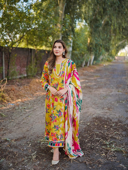 MP33419-Charizma - Winter 3PC Karandi Digital Print Dress