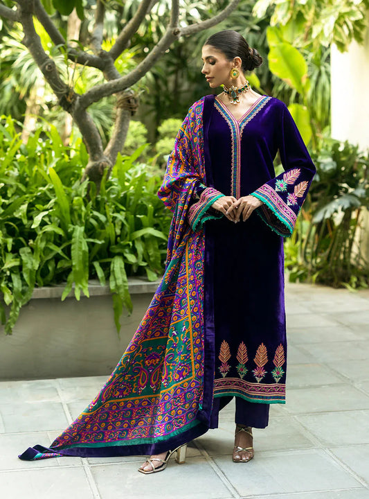 MP2016  - Charizma Embroidered Velvet 3piece suit - Rs.13,000.00 Rs.6,899.00