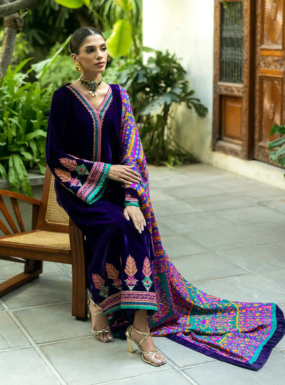 MP2016  - Charizma Embroidered Velvet 3piece suit - Rs.13,000.00 Rs.6,899.00