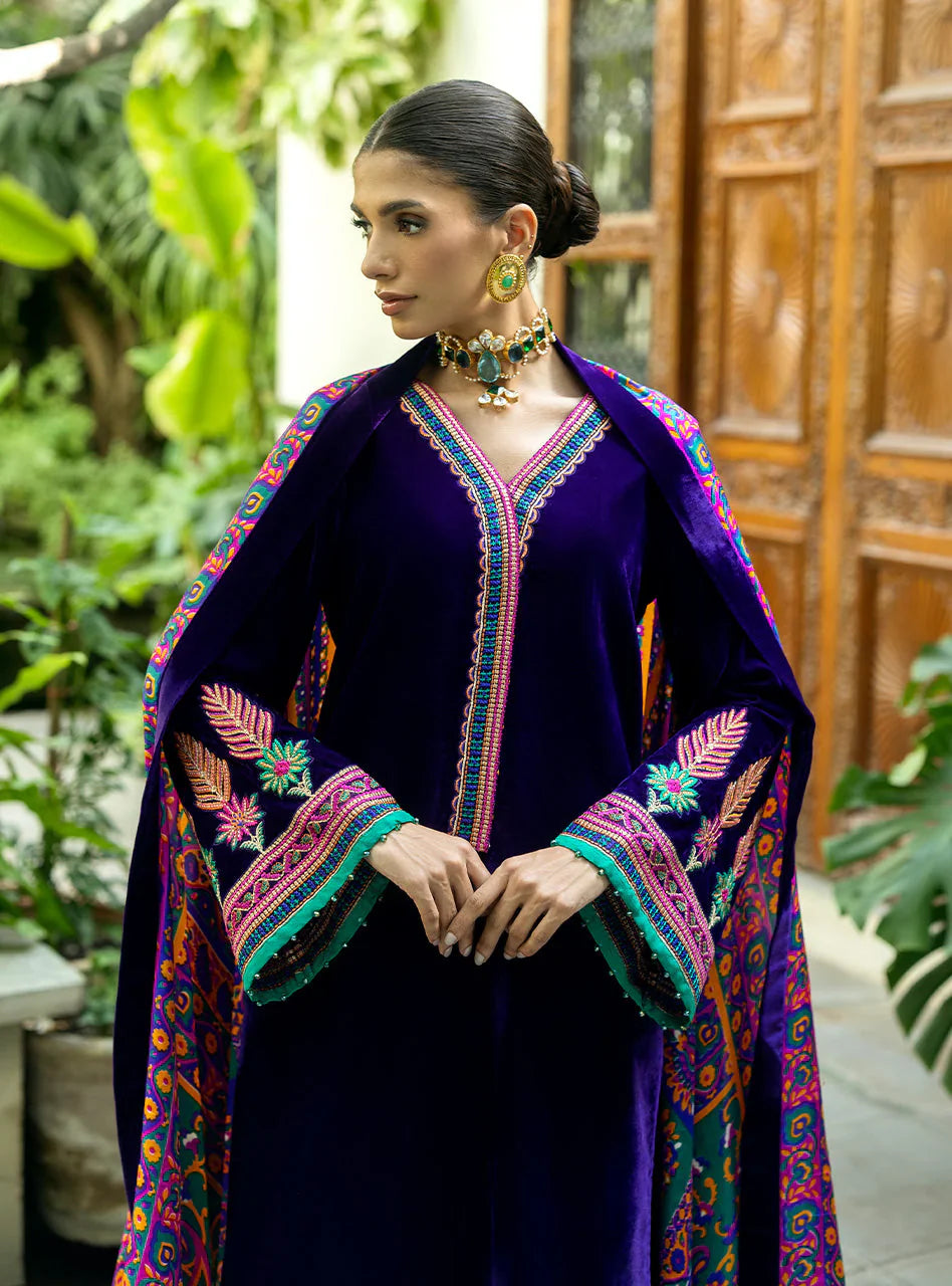 MP2016  - Charizma Embroidered Velvet 3piece suit - Rs.13,000.00 Rs.6,899.00