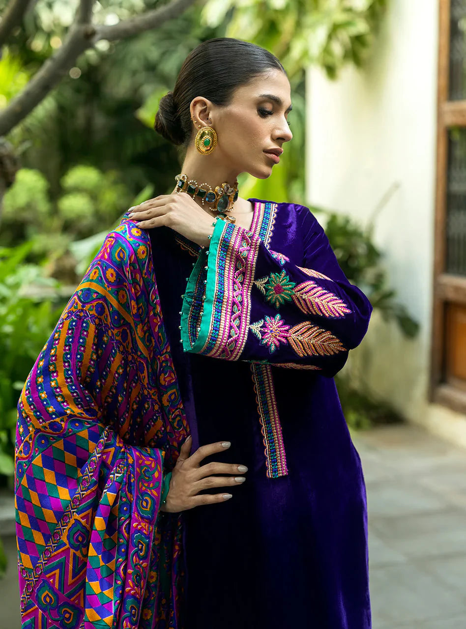 MP2016  - Charizma Embroidered Velvet 3piece suit - Rs.13,000.00 Rs.6,899.00