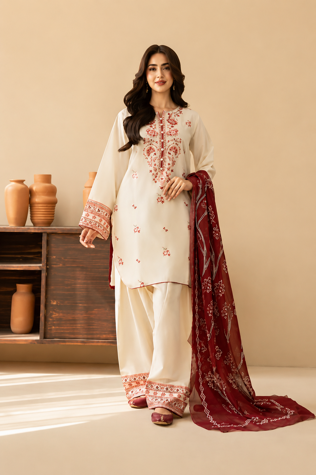 MP1210 - Laam - Lawn Embroidered 3pc Suit