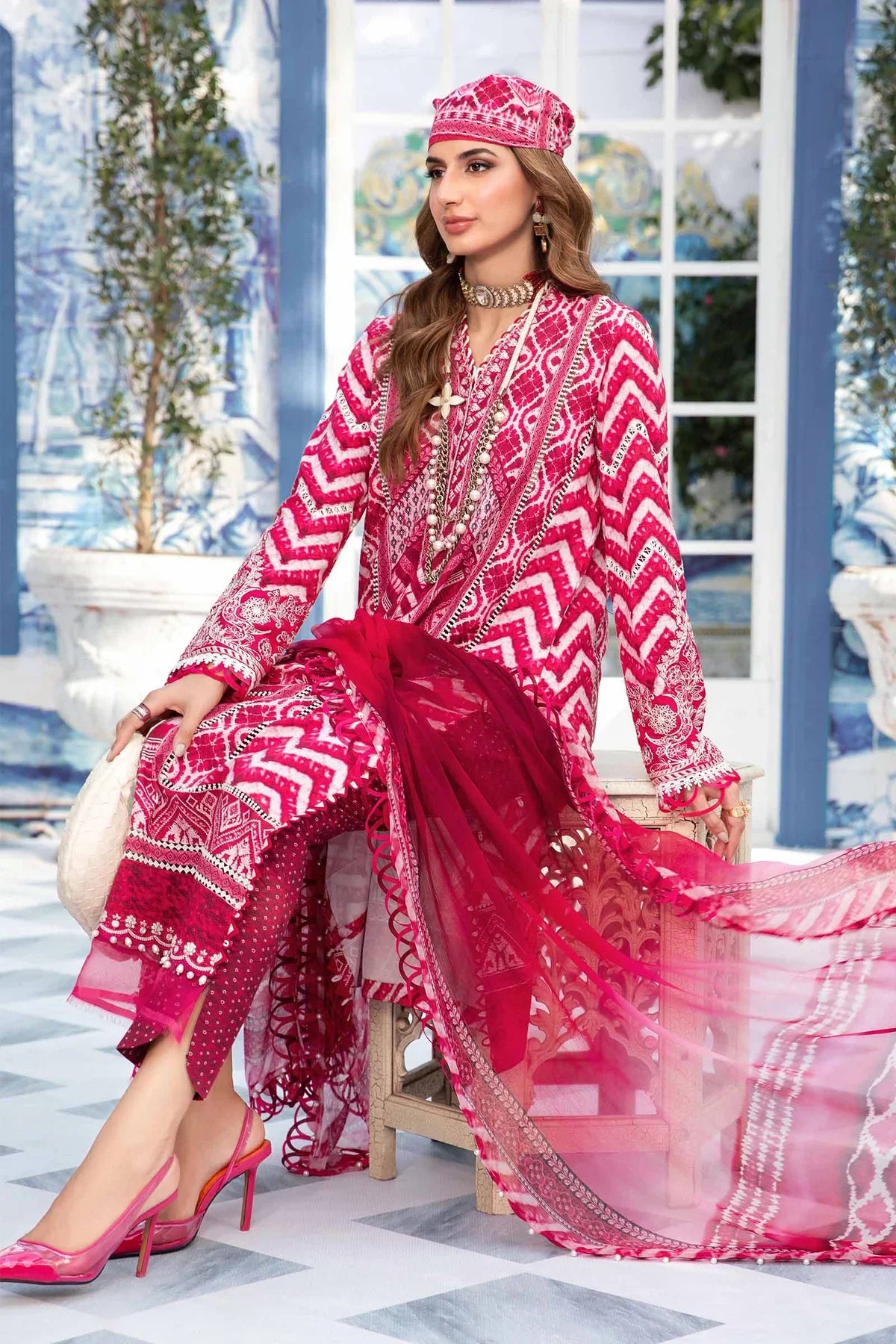 MP792-3 Piece Unstitched Digital Printed Airjet Lawn Suit