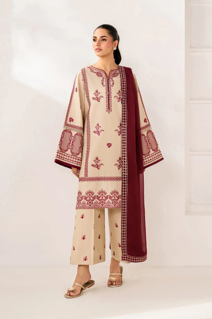 MP1216 - Summer-3PC Lawn Embroidered Suit