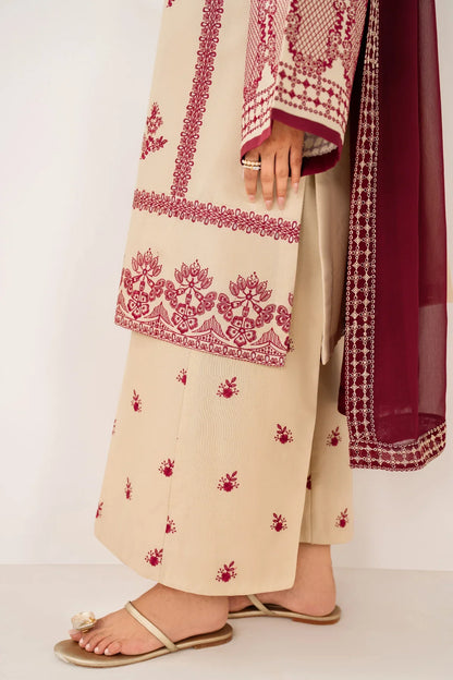 MP1216 - Summer-3PC Lawn Embroidered Suit