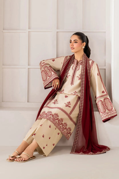 MP1216 - Summer-3PC Lawn Embroidered Suit