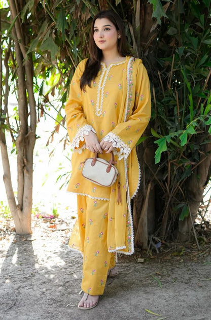 MP1204 - Summer 3PC Lawn Embroidered Suit