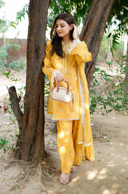 MP1204 - Summer 3PC Lawn Embroidered Suit