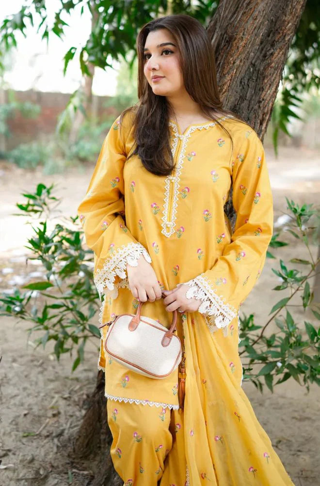 MP1204 - Summer 3PC Lawn Embroidered Suit