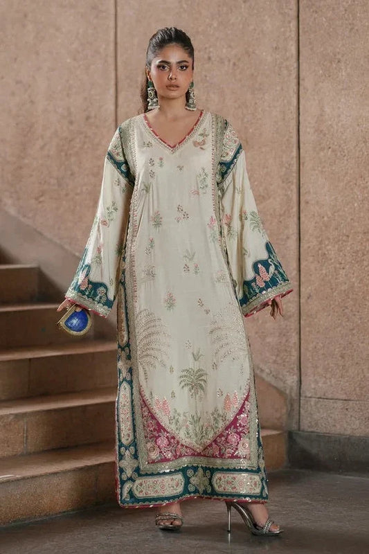 MP1340 - Ethnc - Luxury Silk Embroidered 3Pc Unstitched Suit