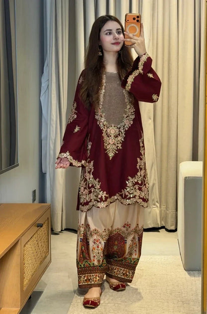 MP1319 - Ethnic - 2PC Silk Embroidered Shirt and Trouser
