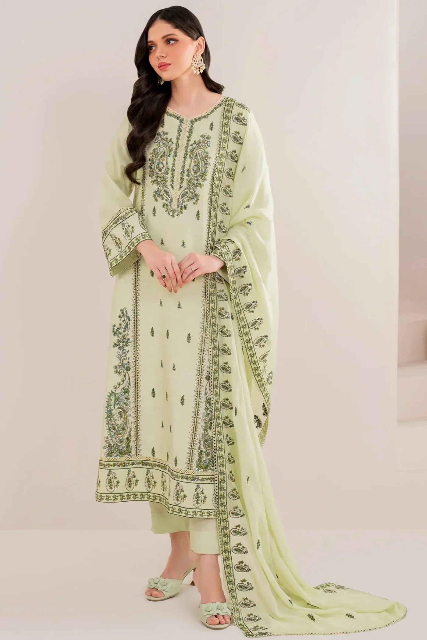 Mp3386-Florent - Winter 3PC Dhanak Embroidered Suit