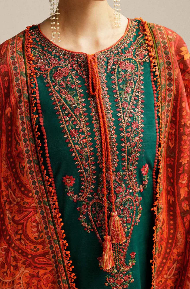 Mp3311 - Hussain Rehan - Winter 3PC Dhanak Embroidered Suit