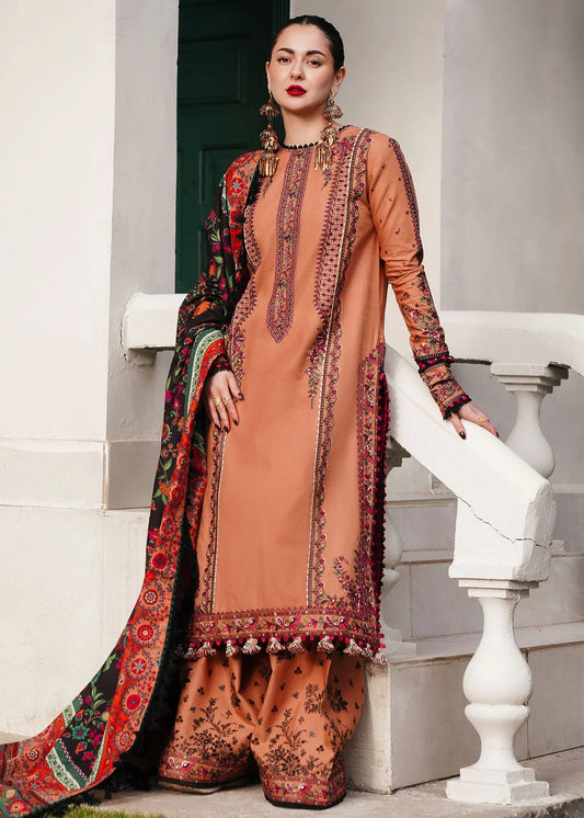 Mp3315 - Hussain Rehar - Winter 3PC Dhanak Embroidered Suit