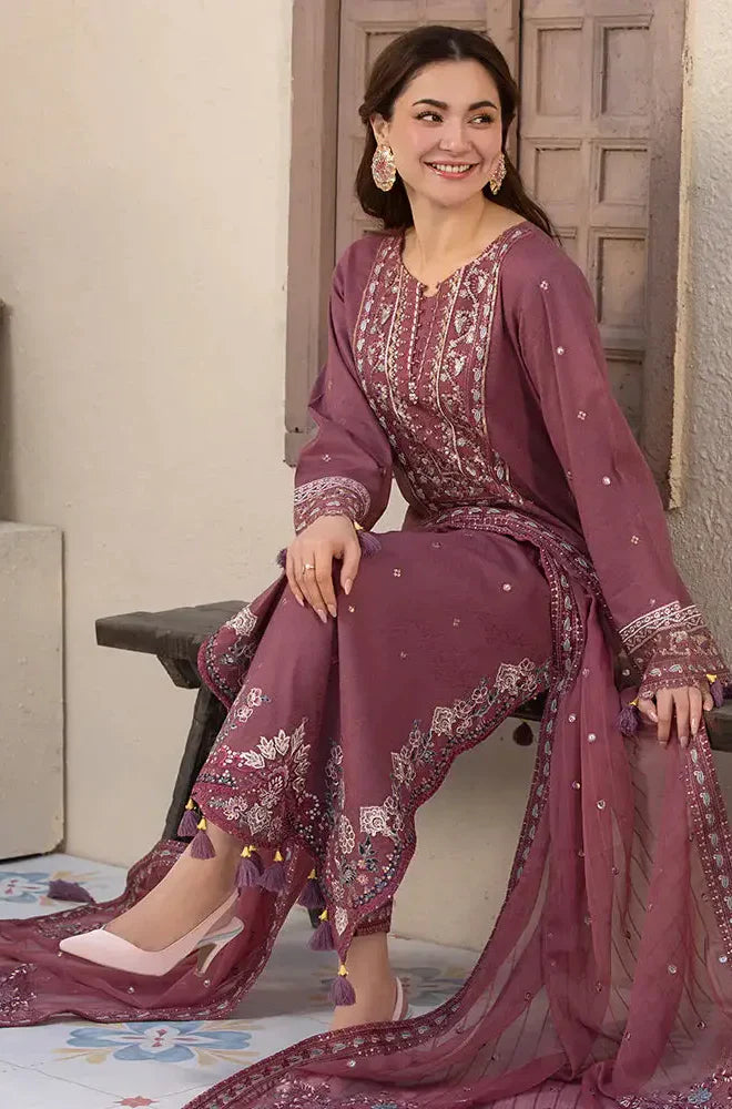 Mp3302 - Jade - Winter 3PC Dhanak Embroidered Suit
