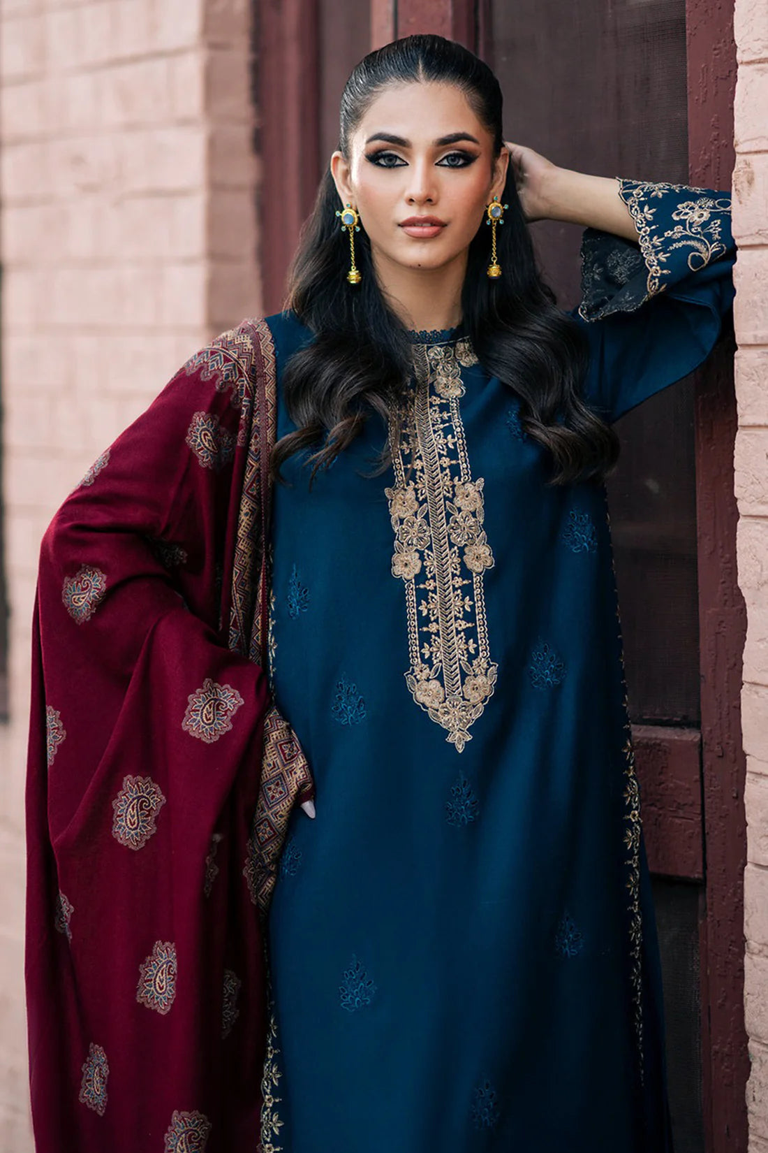 MP1109 - Jazmin - Winter 3PC Dhanak Embroidered Suit