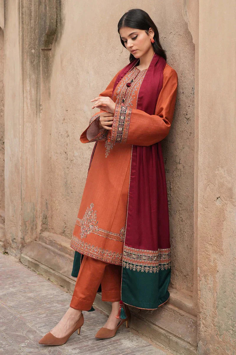 Mp3308 - Jazmin - Winter 3PC Dhanak Embroidered Suit
