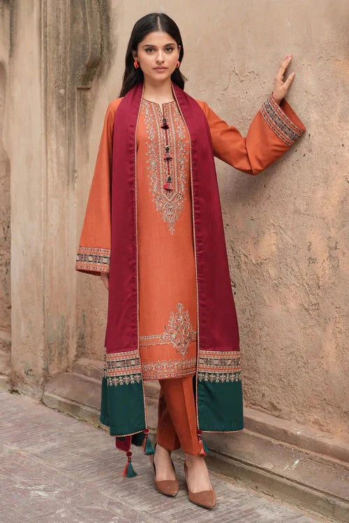Mp3308 - Jazmin - Winter 3PC Dhanak Embroidered Suit