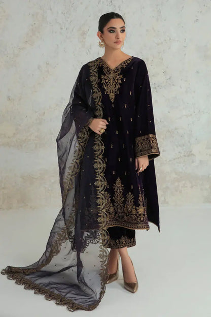 MP2011  - Jazmin Embroidered Velvet 3piece suit - Rs.13,000.00 Rs.6,499.00
