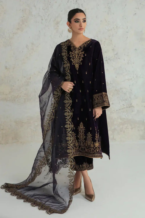 MP2011  - Jazmin Embroidered Velvet 3piece suit - Rs.13,000.00 Rs.6,499.00