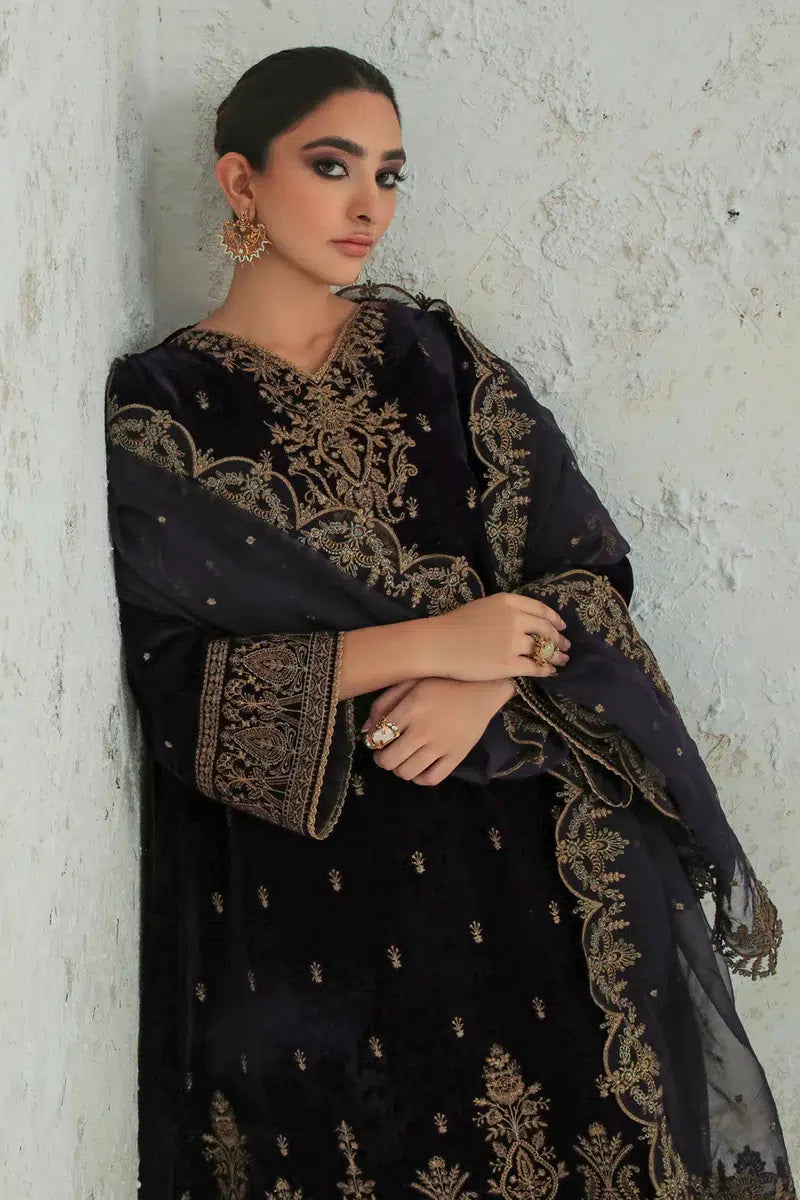 MP2011  - Jazmin Embroidered Velvet 3piece suit - Rs.13,000.00 Rs.6,499.00