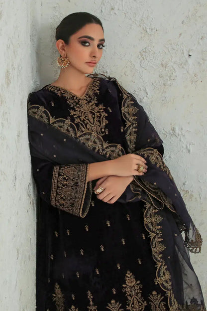 MP2011  - Jazmin Embroidered Velvet 3piece suit - Rs.13,000.00 Rs.6,499.00