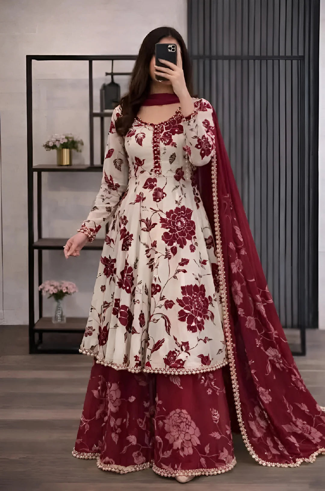 MP1223 - Maliha - 3 piece Lawn frock style Printed suit