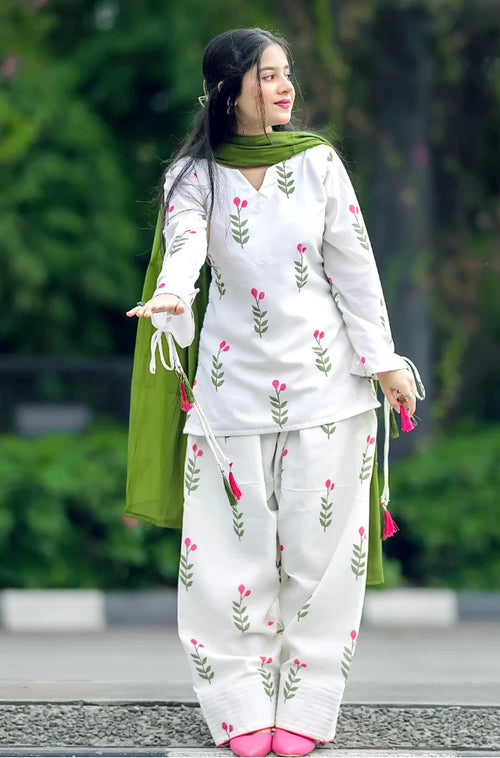 MP1253 - Maliha - 3 piece Lawn frock style Printed suit