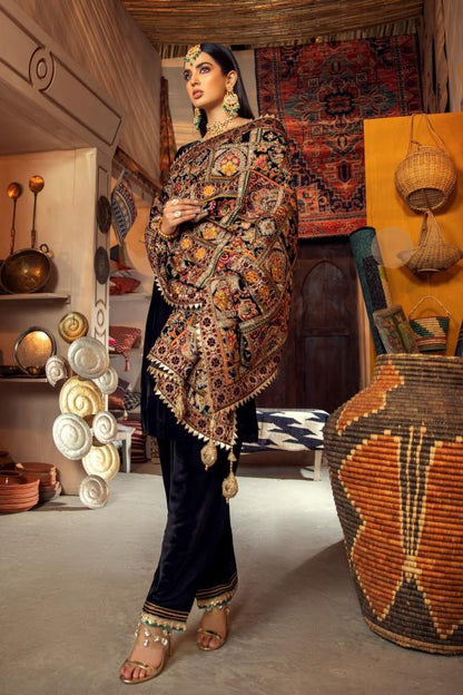 MP2017 - Khuda Baksh Embroidered Velvet 3piece suit - Rs.13,000.00 Rs.6,999.00