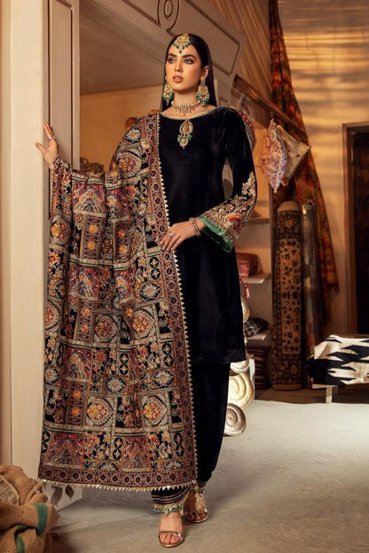 MP2017 - Khuda Baksh Embroidered Velvet 3piece suit - Rs.13,000.00 Rs.6,999.00