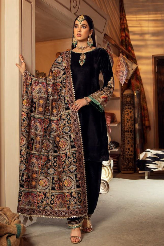 MP2017 - Khuda Baksh Embroidered Velvet 3piece suit - Rs.13,000.00 Rs.6,999.00