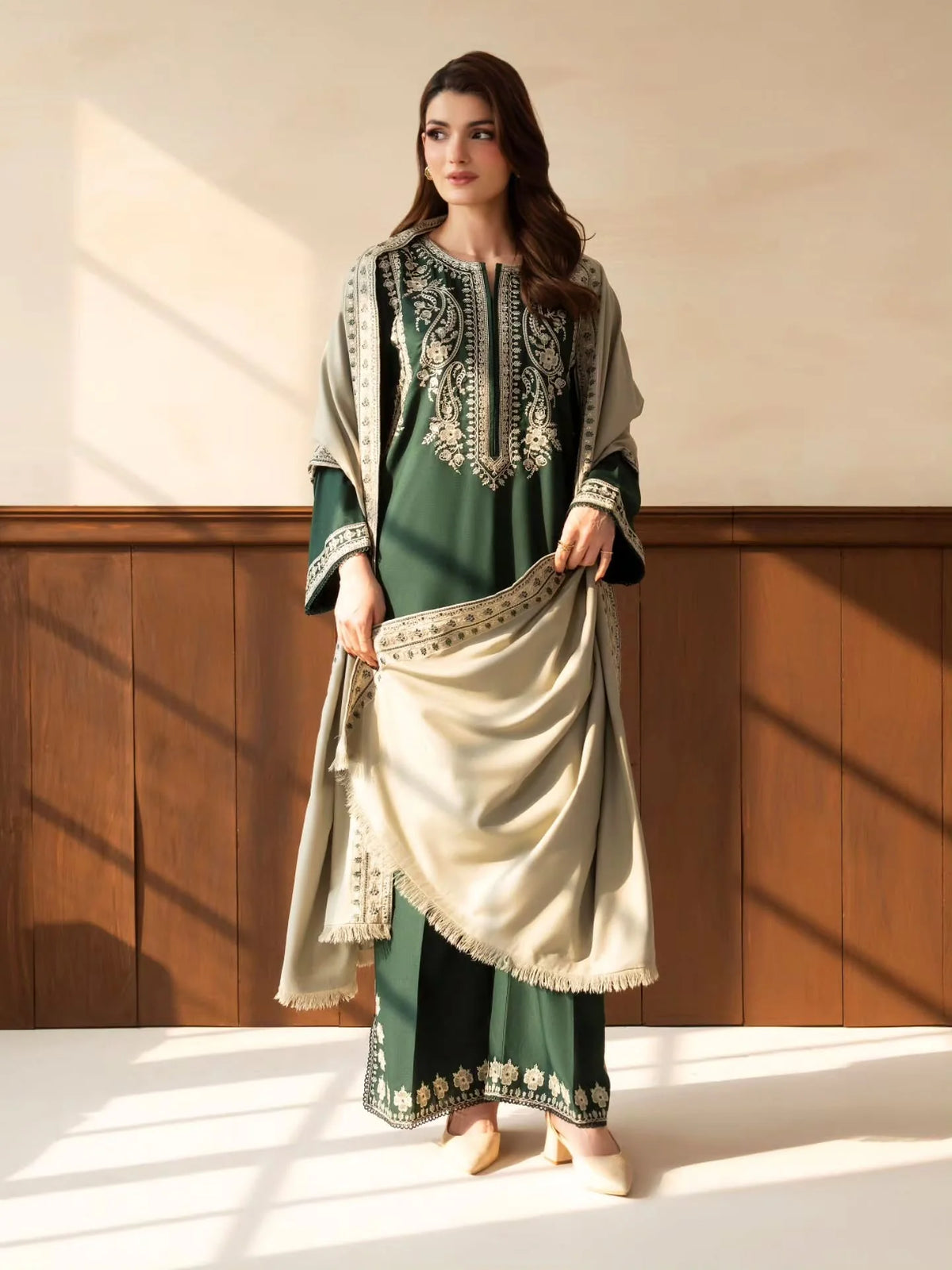 MP1333 - Lazuli - Winter 3PC Dhanak Embroidered Suit