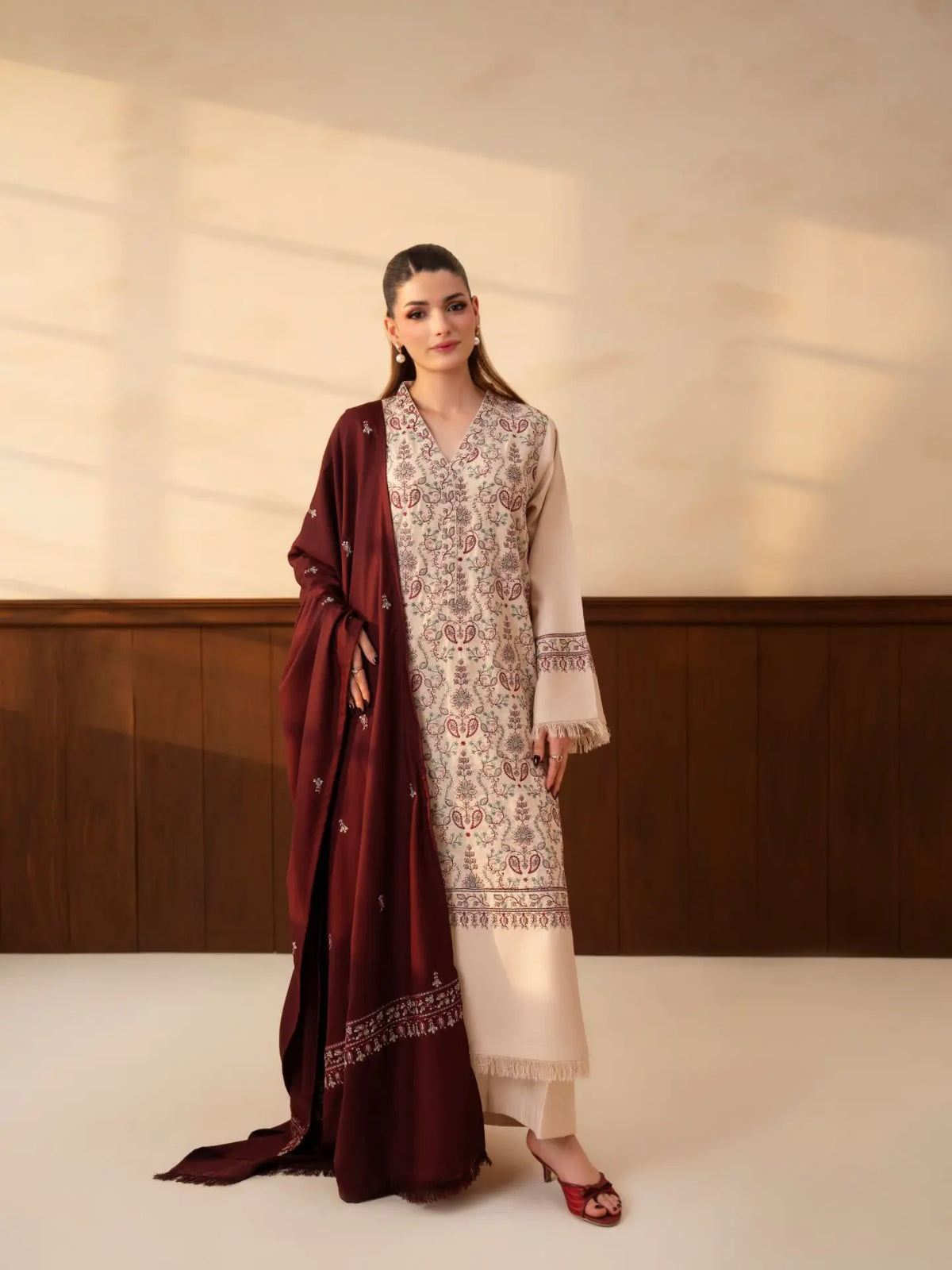 MP1334 - Lazuli - Winter 3PC Dhanak Embroidered Suit