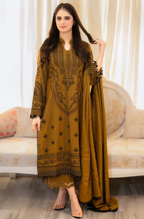 Mp3312 - Libass - Winter 3PC Dhanak Embroidered Suit