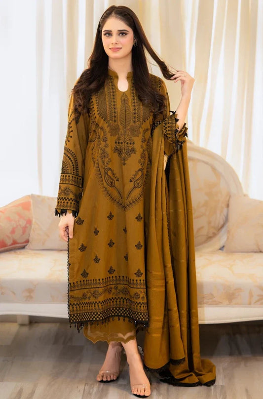 Mp3312 - Libass - Winter 3PC Dhanak Embroidered Suit