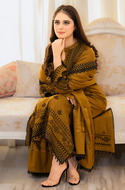 Mp3312 - Libass - Winter 3PC Dhanak Embroidered Suit