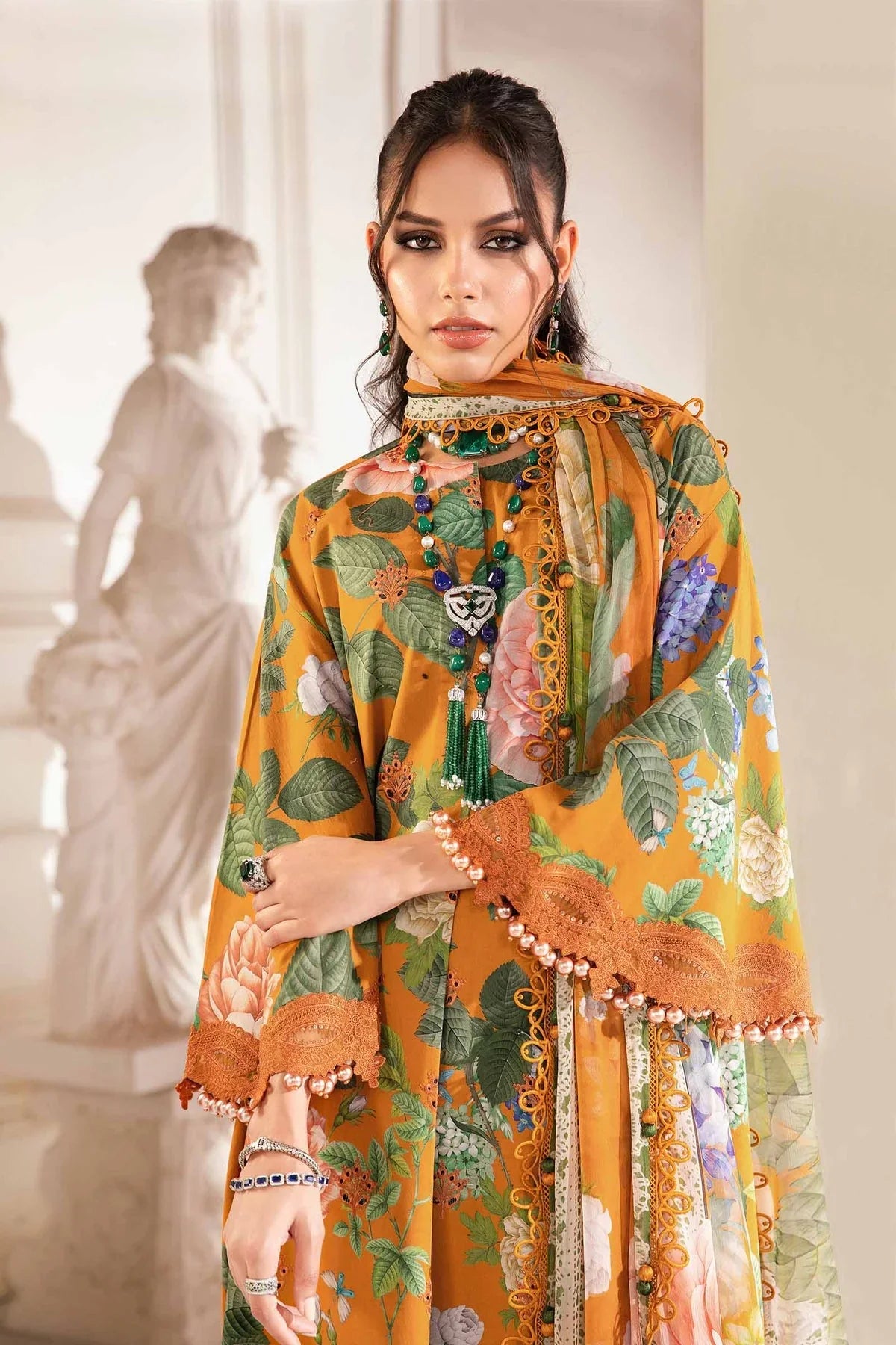 MP787-3 Piece Unstitched Digital Printed Airjet Lawn Suit