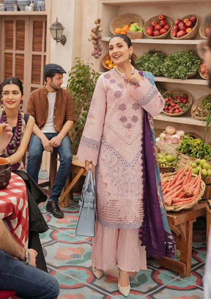 MP714-SUMMER MUSHQ 3PC EMBROIDERED LAWN SUIT WITH PRINTED SILK DUPATTA