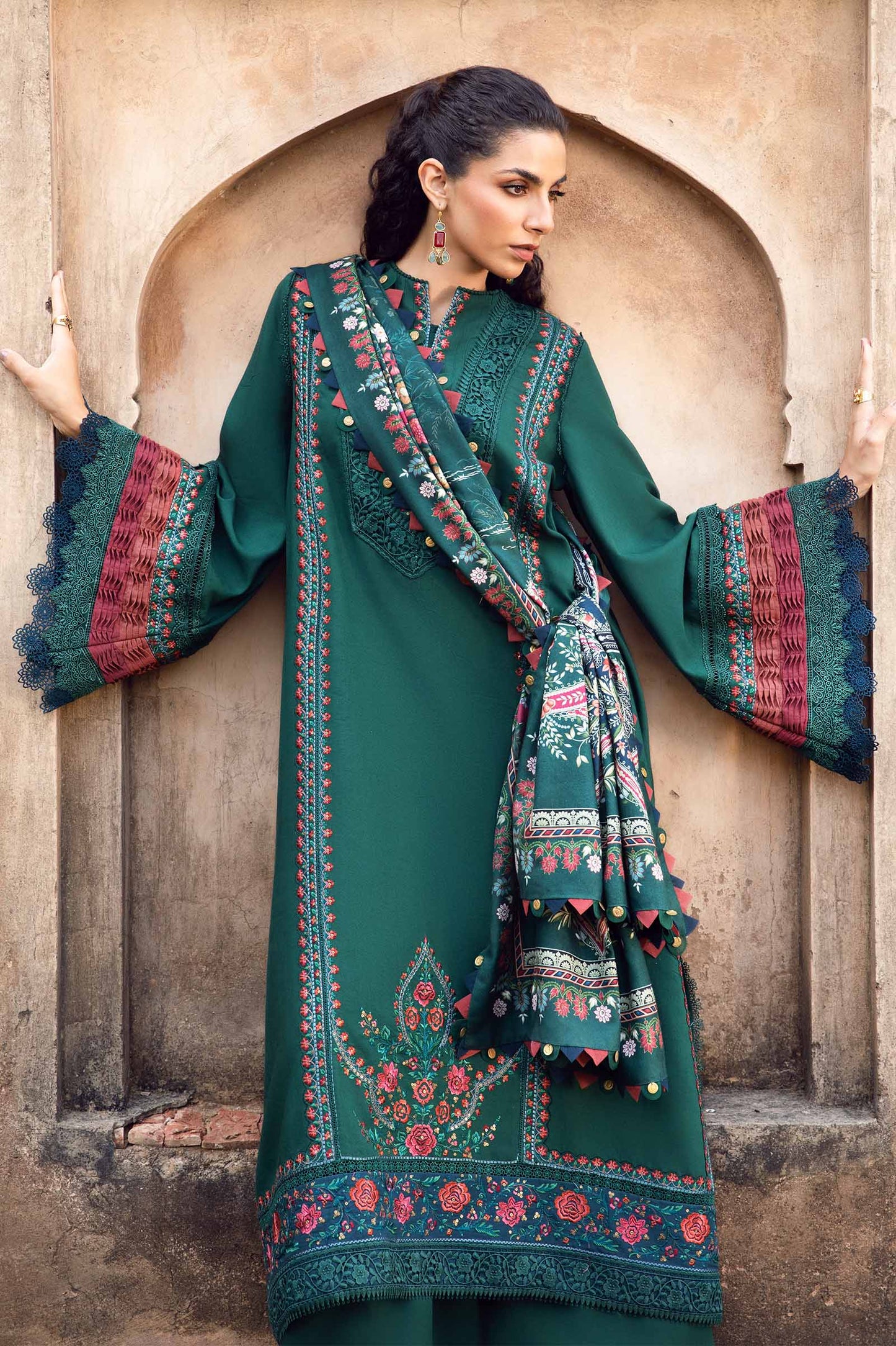 MP3370 - Maria.b - Winter 3PC Dhanak Embroidered Suit