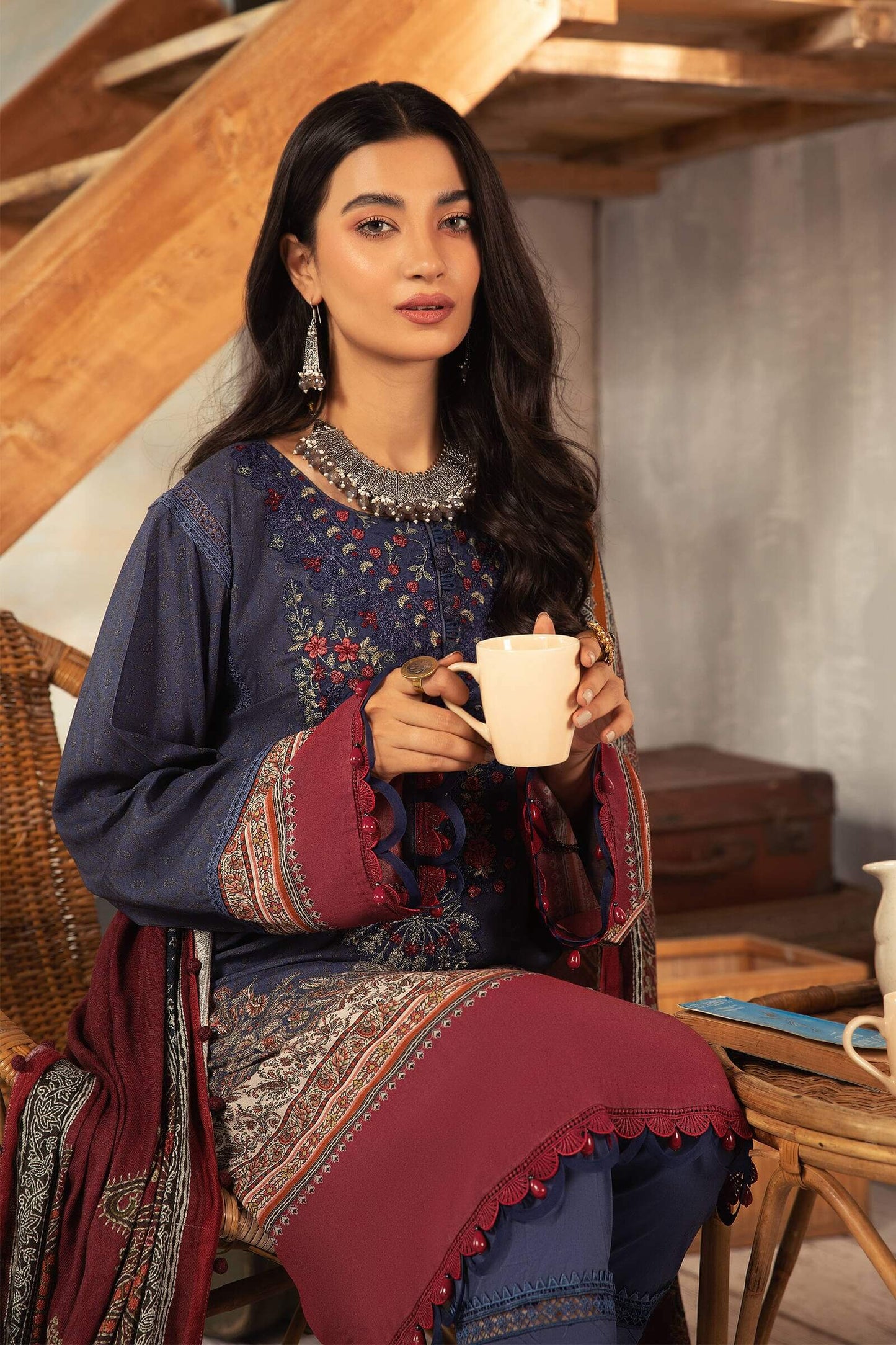 MP33409 - Maria B - Winter 3PC Karandi Digital Print Dress