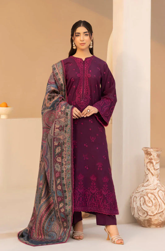 Mp3381 - Mohagni - Winter 3PC Dhanak Embroidered Suit