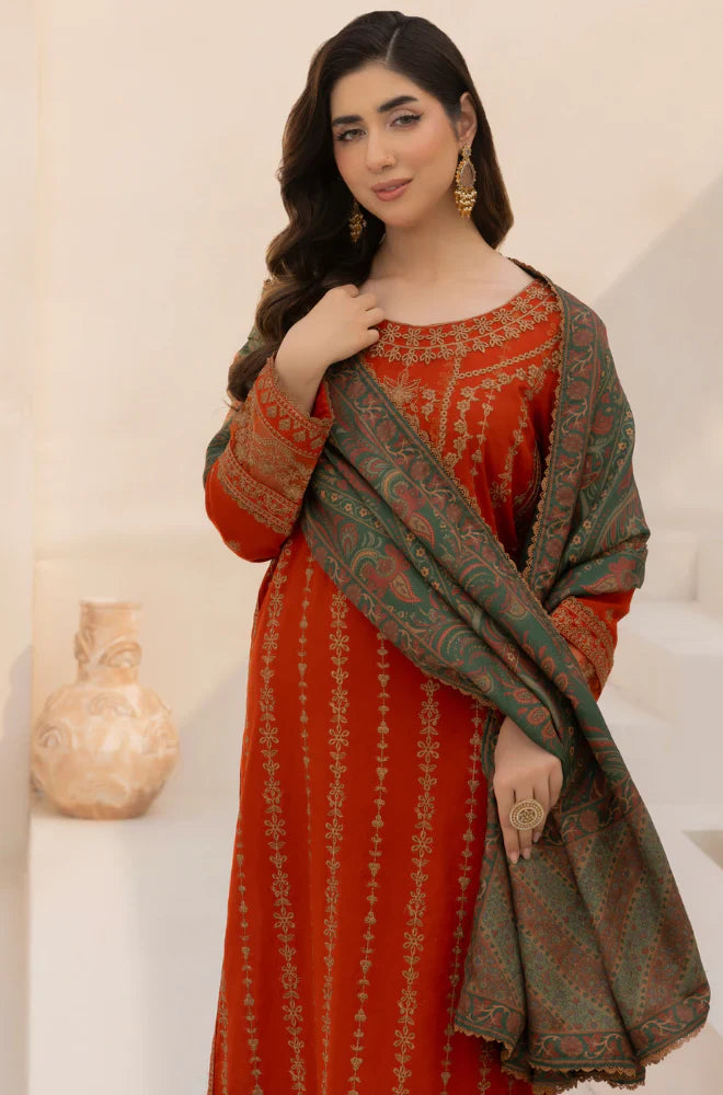 MP3340 Mohagni - Winter 3PC Dhanak Embroidered Suit