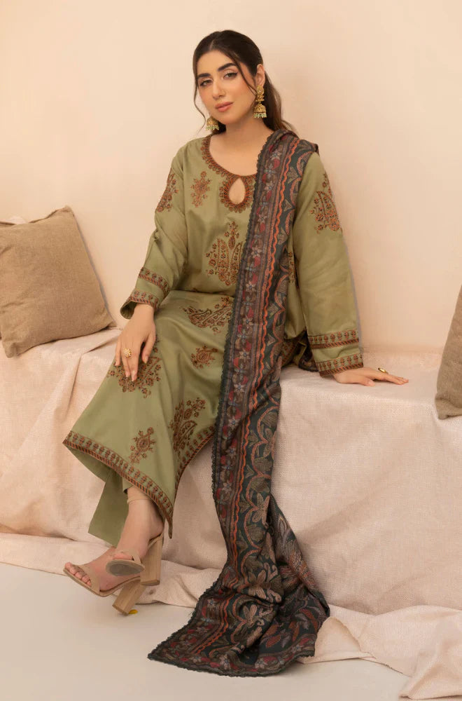 mp3360 Mohagni - Winter 3PC Dhanak Embroidered Suit