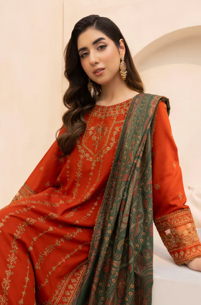 MP3340 Mohagni - Winter 3PC Dhanak Embroidered Suit