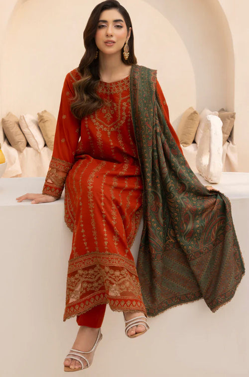 MP3340 Mohagni - Winter 3PC Dhanak Embroidered Suit