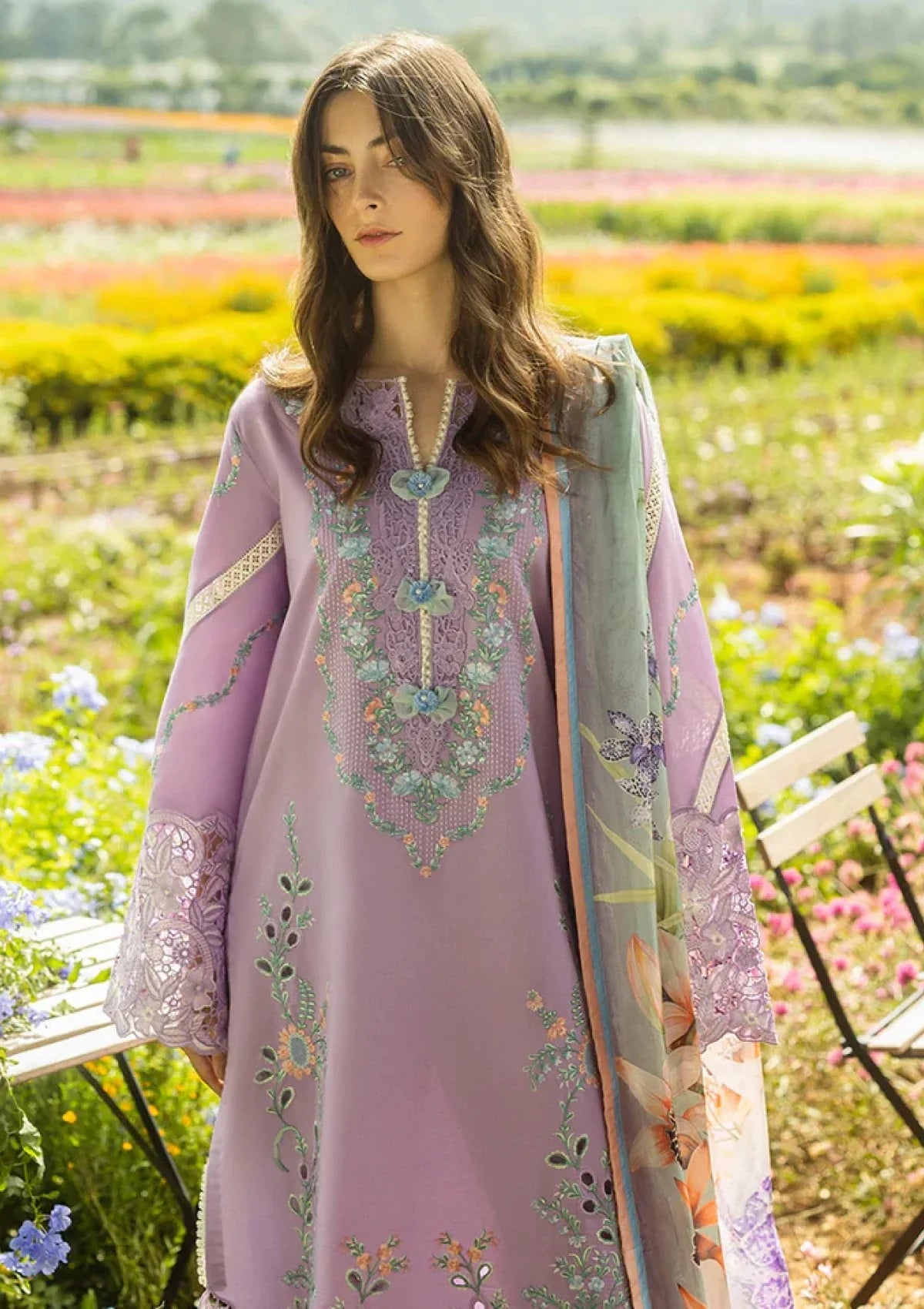 MP1078 Mushq - 3PC Lawn Embroidered Suit -  Rs.9,000.00 Rs.4,999.00