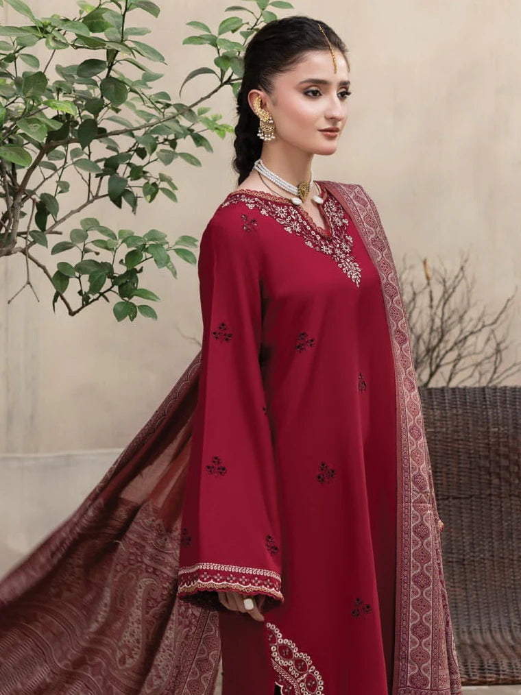 MP33123 - Maliha Premium Embroidered Dhanak Unstitched 3Pc