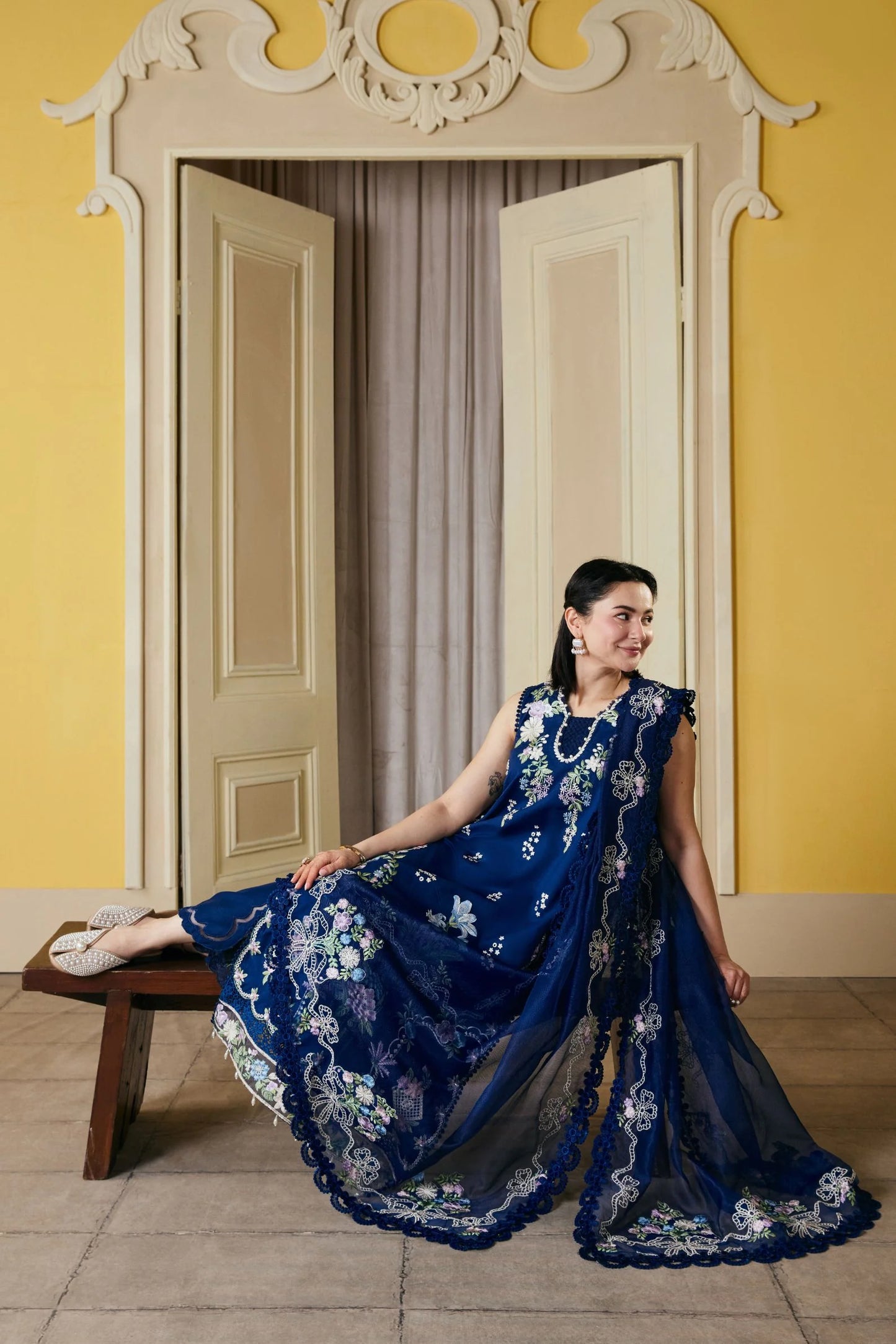 MP1221 - Sanam - Summer 3pc Suit Embroidered Lawn