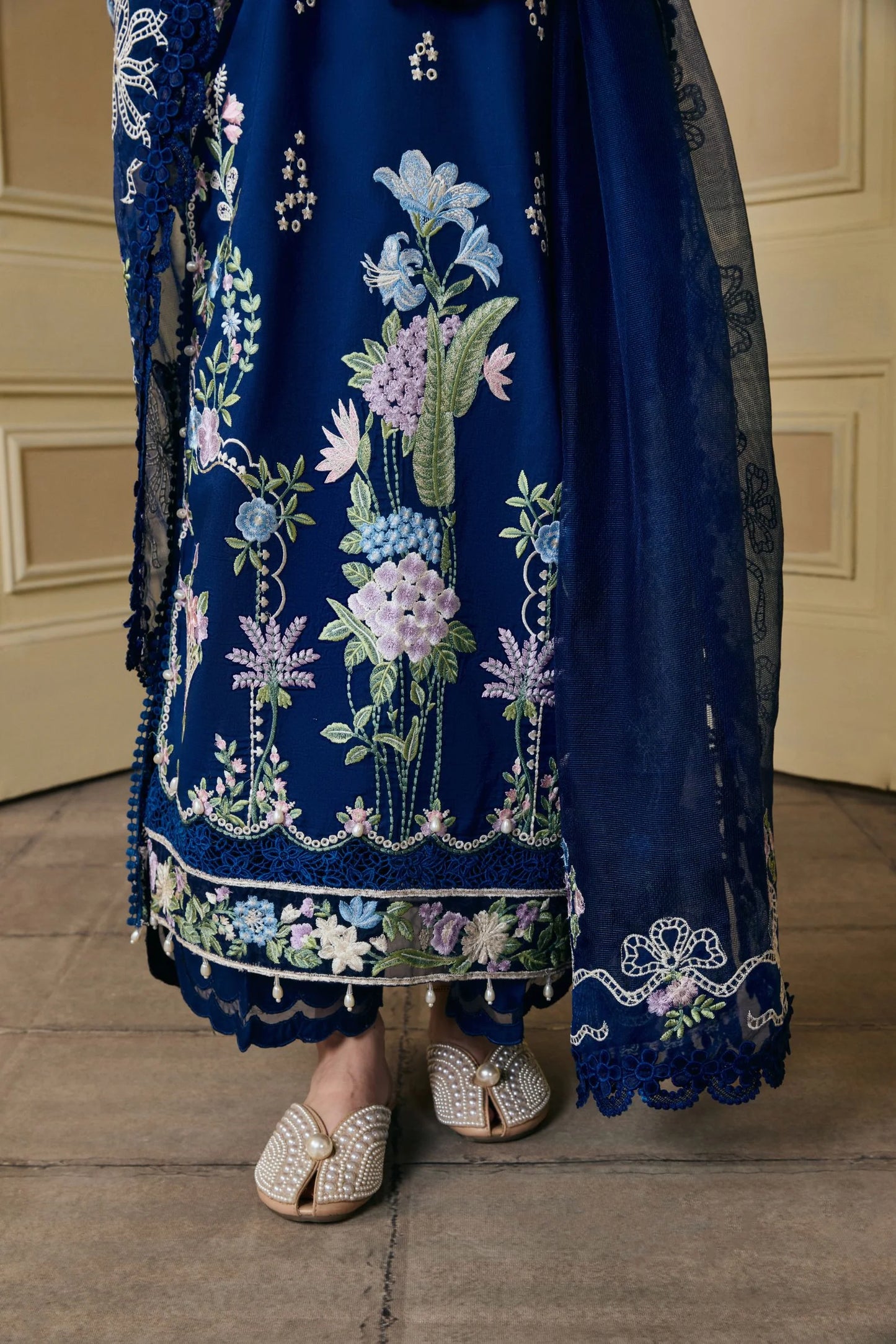 MP1221 - Sanam - Summer 3pc Suit Embroidered Lawn