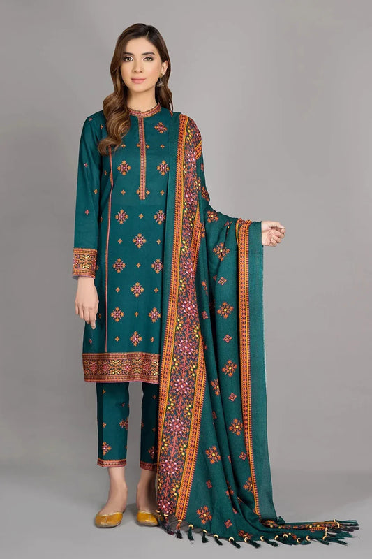 MP527- WINTER kayseria-3Pc Linen Winter Collection Heavy Embroidered Suit